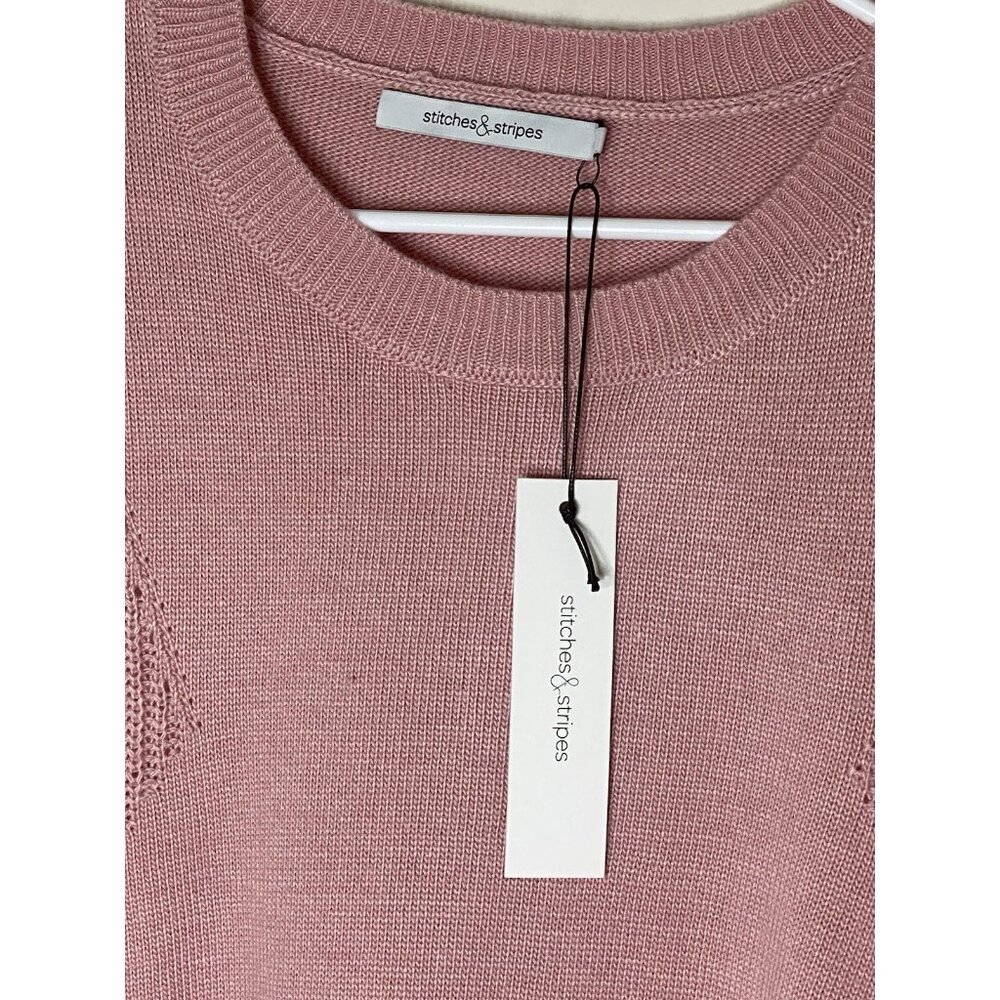 NWT Stitches & Stripes L Pink Wool Blend Crewneck Sweater Soft Cozy Revolve - Picture 6 of 7